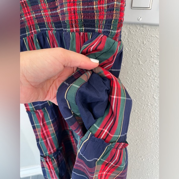 J. Crew Factory Smocked Plaid Holiday Dress - Picture 10 of 11